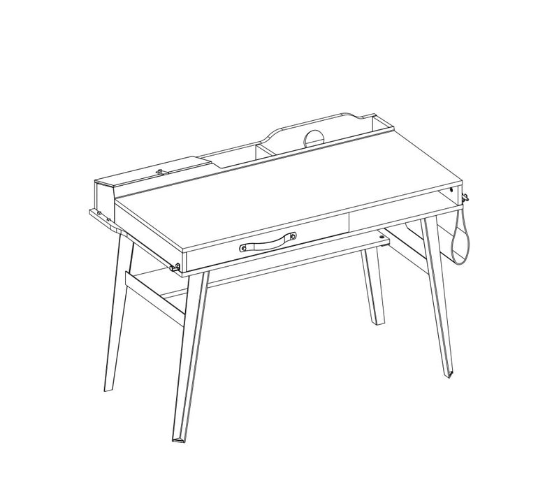 Masa de birou din pal si metal, pentru tineret Dark Metal Black / Graphite, L114xl62xH80 cm (2)