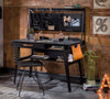 Masa de birou din pal si metal, pentru tineret Dark Metal Black / Graphite, L134xl62xH80 cm (5)