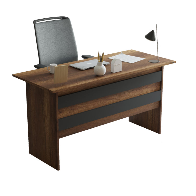 Masa de birou din pal Vario Stejar Baroc / Antracit, L140xl60xH73,8 cm (3)