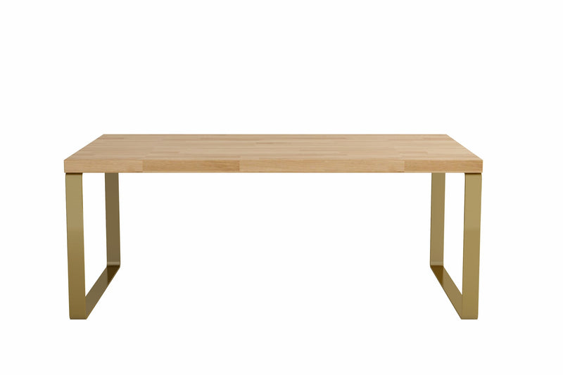 Masa de cafea din lemn de stejar, cu picioare metalice, Covalis Stejar / Auriu, L100xl60xH39 cm (3)