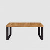 Masa de cafea din lemn de stejar, cu picioare metalice, Covalis Stejar / Negru, L100xl60xH39 cm (3)