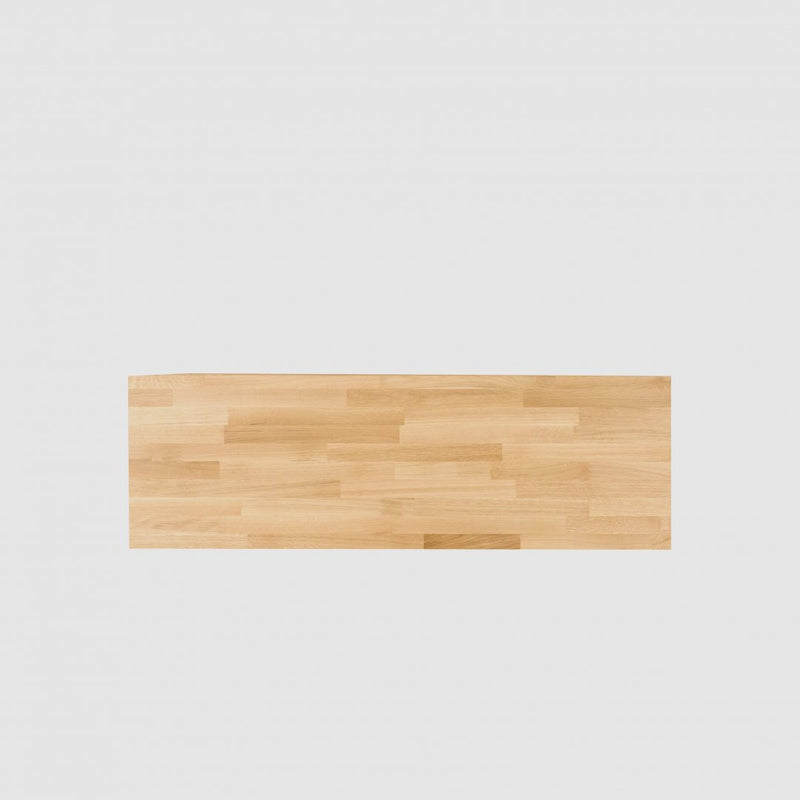 Masa de cafea din lemn de stejar, cu picioare metalice, Ellisa Stejar / Auriu, L100xl50xH45 cm (3)