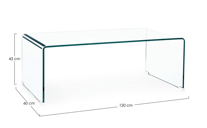 Masa de cafea din sticla, Iride Rectangular Transparent, L120xl60xH43 cm (4)