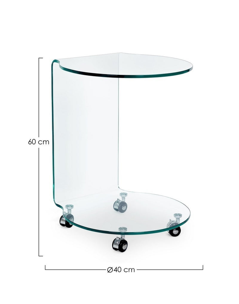 Masa de cafea din sticla, Iride Round Transparent, Ø45xH60 cm (5)