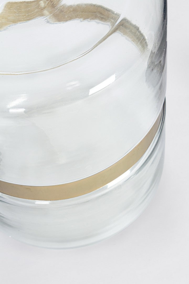 Masa de cafea din sticla si metal Namit Clear Transparent / Auriu, Ø36xH45 cm (3)