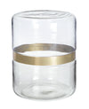 Masa de cafea din sticla si metal Namit Clear Transparent / Auriu, Ø36xH45 cm