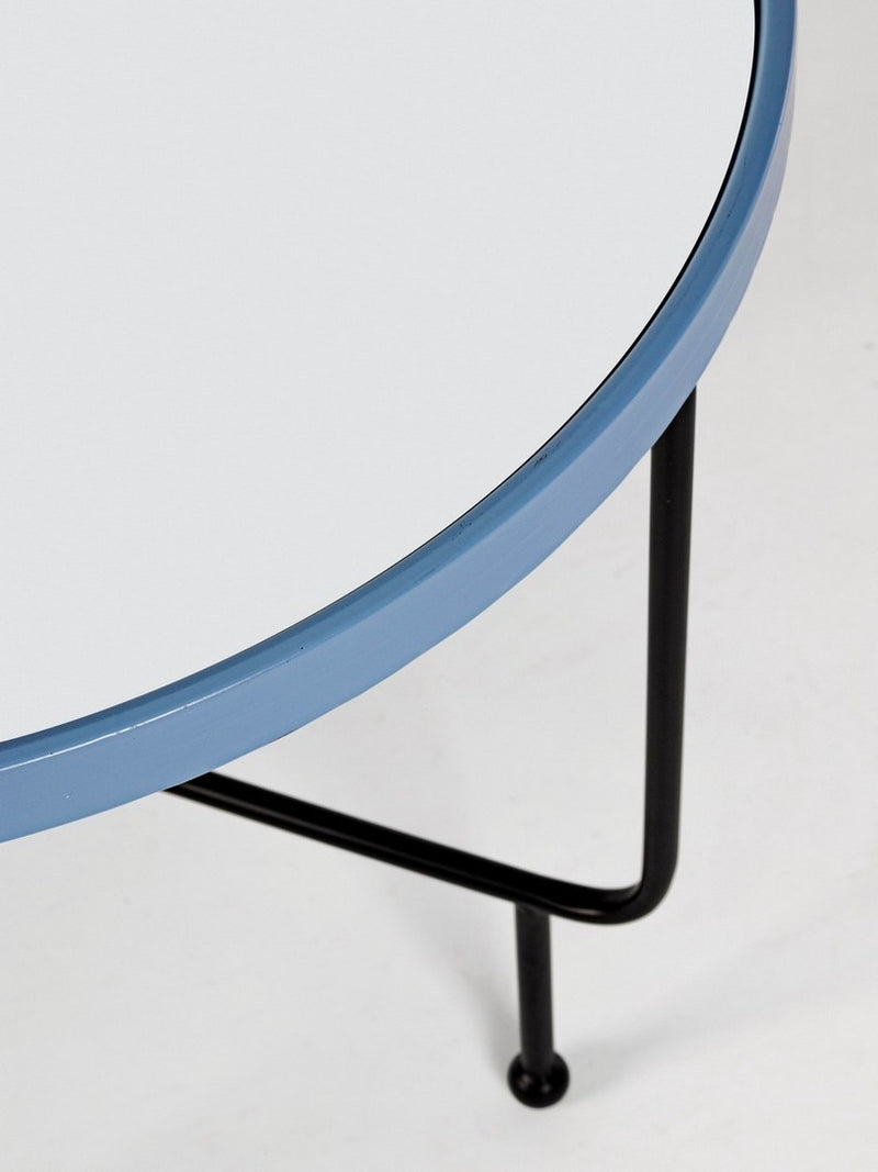 Masa de cafea din sticla si metal Painter Albastru / Negru, Ø58,5xH51 cm (3)