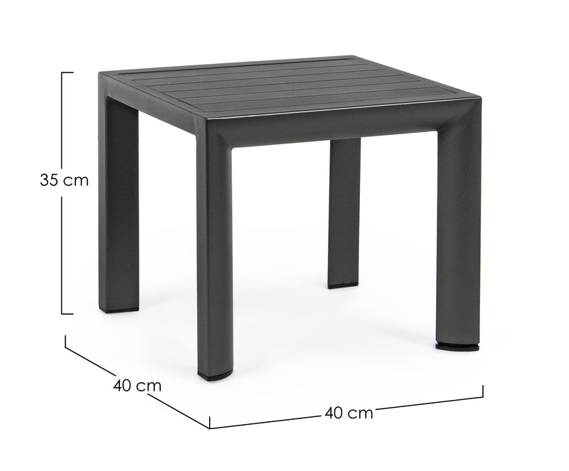 Masa de cafea pentru gradina / terasa, din aluminiu, Cruise Antracit, L40xl40xH35 cm (4)