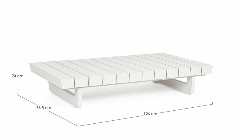 Masa de cafea pentru gradina / terasa, din aluminiu, Infinity Rectangle Alb, L126xl73,5xH24 cm (6)