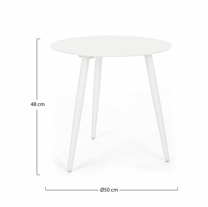 Masa de cafea pentru gradina / terasa, din aluminiu, Ridley Round Alb, Ø50xH48 cm (6)