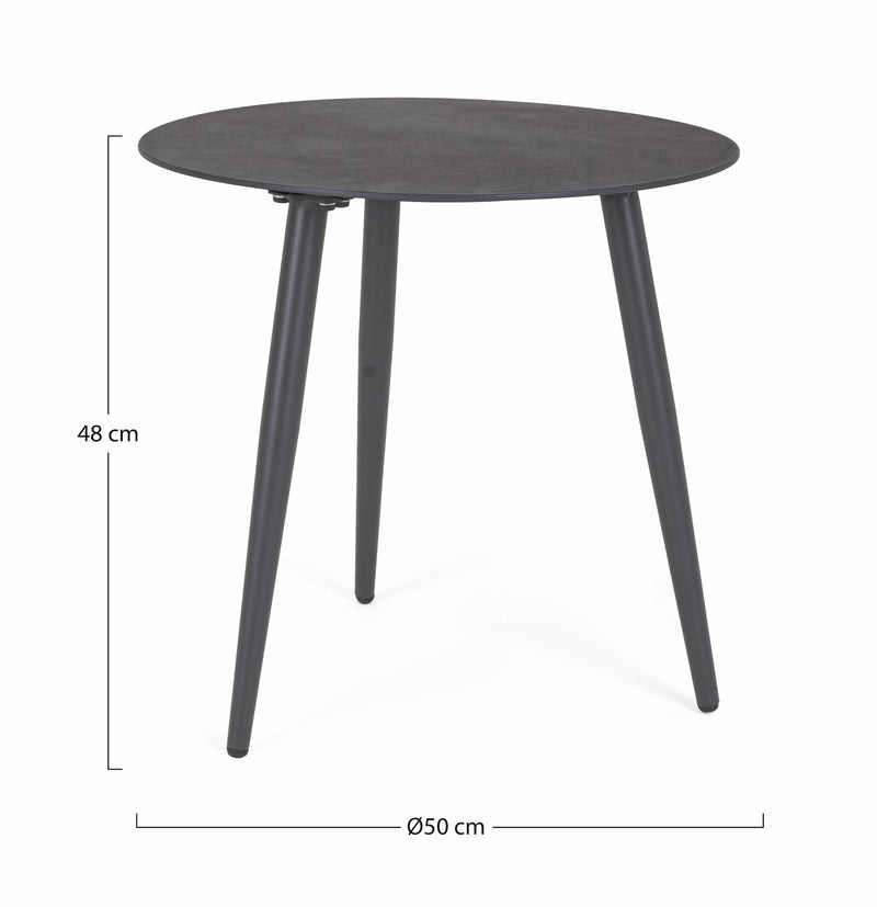 Masa de cafea pentru gradina / terasa, din aluminiu, Ridley Round Antracit, Ø50xH48 cm (6)