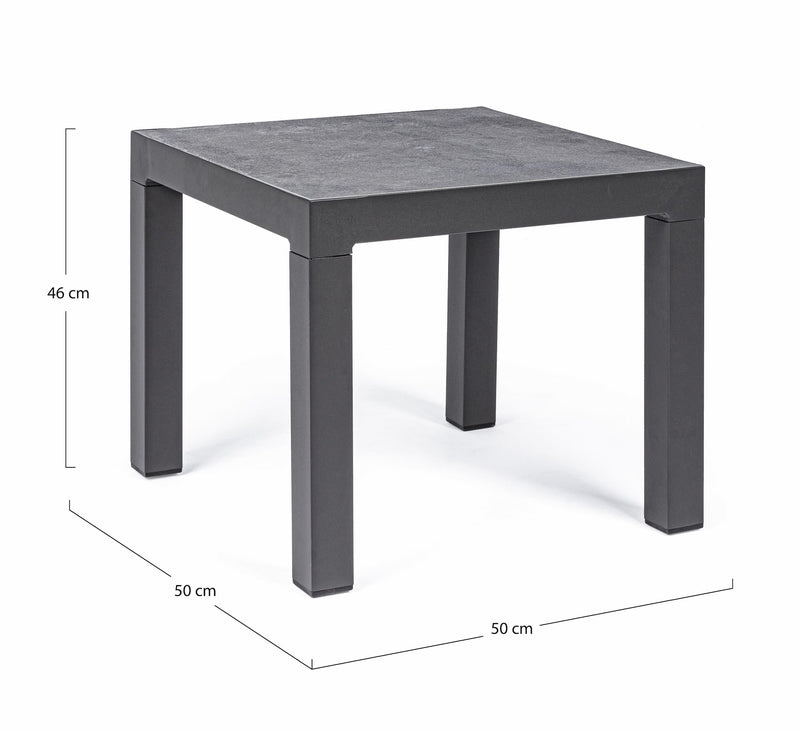 Masa de cafea pentru gradina / terasa, din aluminiu si ceramica, Kledi Square Antracit, L50xl50xH46 cm (4)