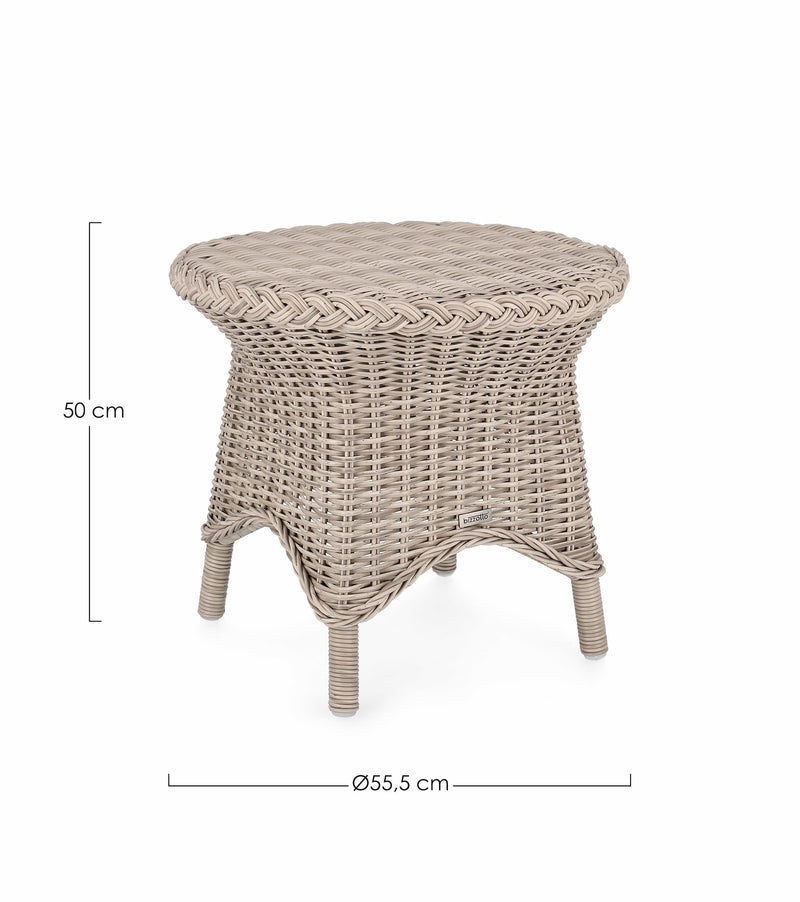 Masa de cafea pentru gradina / terasa, din aluminiu si fibre sintetice, Jupiter New Round Natural, Ø55,5xH50 cm (3)