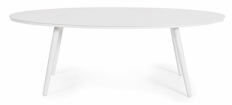 Masa de cafea pentru gradina / terasa, din aluminiu, Space Oval Alb, L119xl58xH40,5 cm (5)