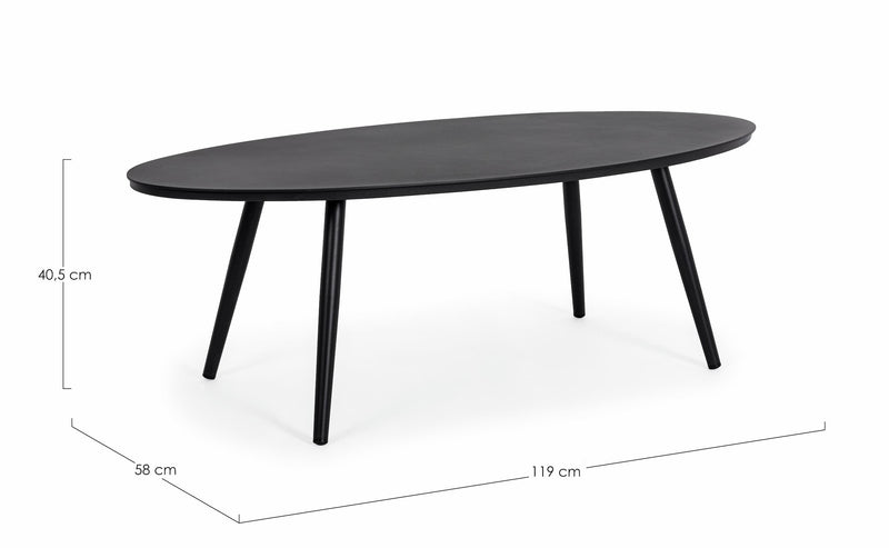 Masa de cafea pentru gradina / terasa, din aluminiu, Space Oval Antracit, L119xl58xH40,5 cm (10)