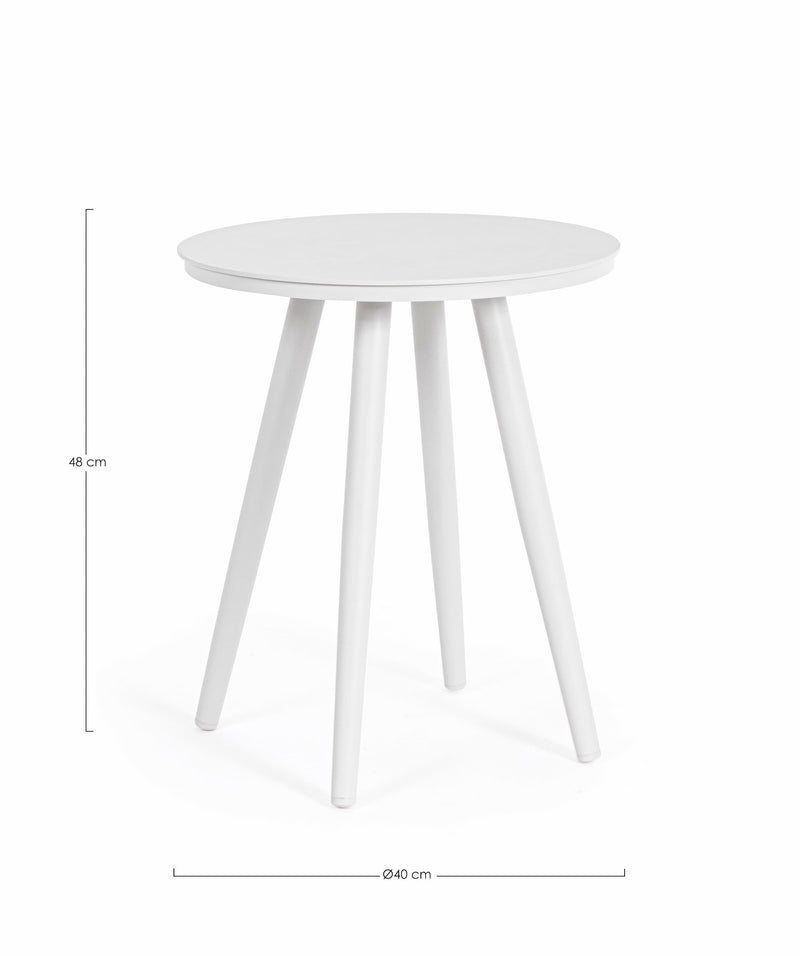 Masa de cafea pentru gradina / terasa, din aluminiu, Space Round Alb, Ø40xH48 cm (4)