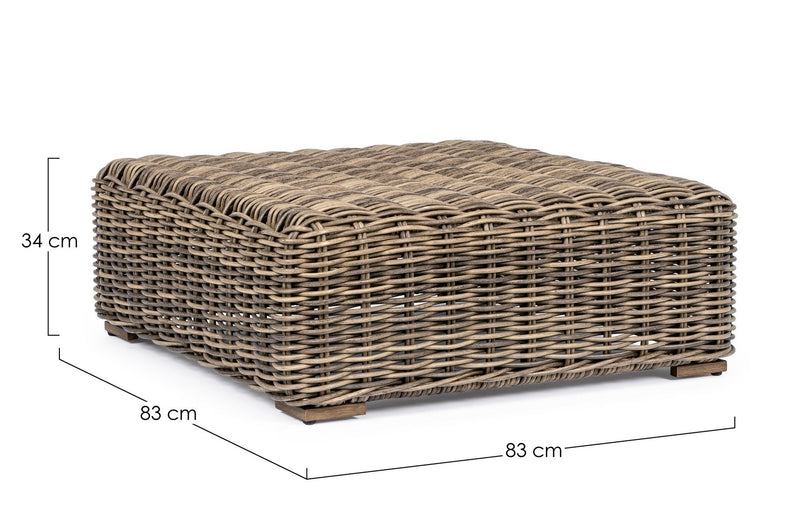 Masa de cafea pentru gradina / terasa, din fibre sintetice si aluminiu, Coraline Natural, L83xl83xH34 cm (7)