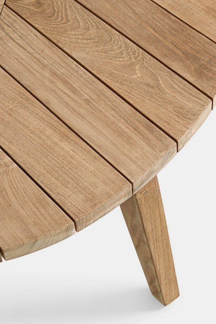Masa de cafea pentru gradina / terasa din lemn de tec, Coachella Oval Natural, L120xl70xH33 cm (8)