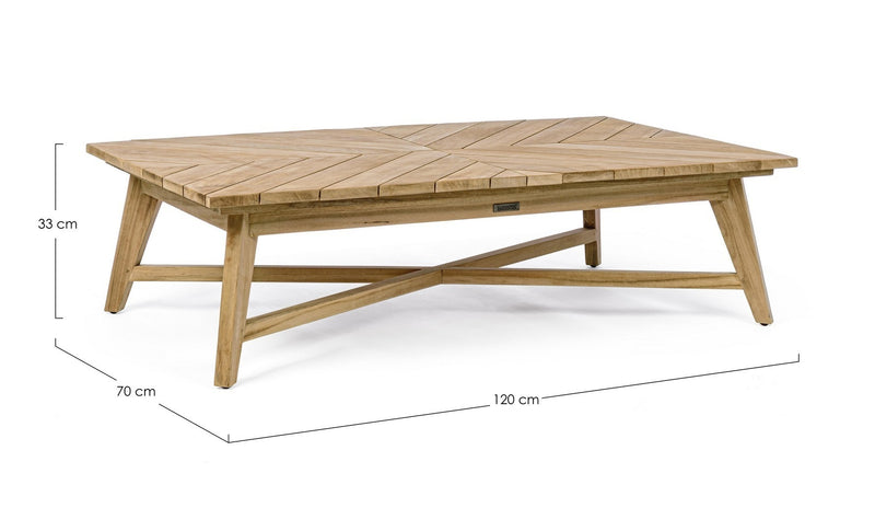 Masa de cafea pentru gradina / terasa din lemn de tec, Coachella Rectangular Natural, L120xl70xH33 cm (14)