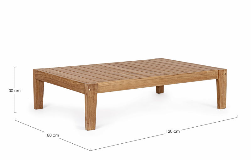 Masa de cafea pentru gradina / terasa, din lemn de tec, Kobo Natural, L120xl80xH30 cm (15)