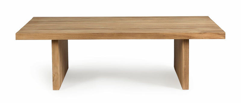 Masa de cafea pentru gradina / terasa, din lemn de tec, Xylia Natural, L120xl70xH35 cm (8)