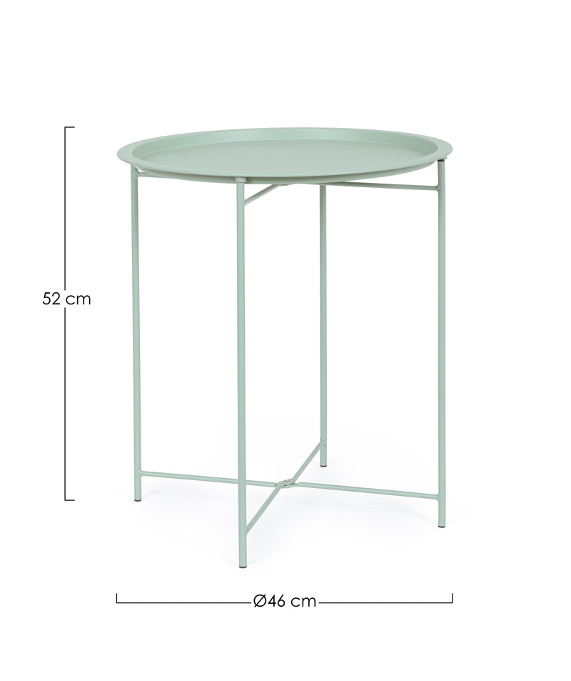 Masa de cafea pentru gradina / terasa, din metal, Wissant W-Tray D46 Verde Mint Mat, Ø46xH52 cm (2)