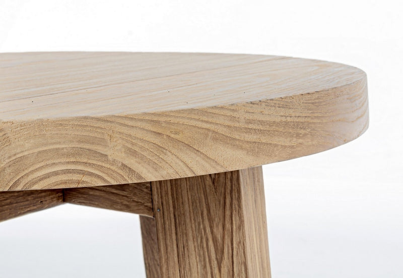 Masa de cafea pentru gradina / terasa, din lemn de tec reciclat, Bolivar Small Natural, Ø50xH45 cm (3)