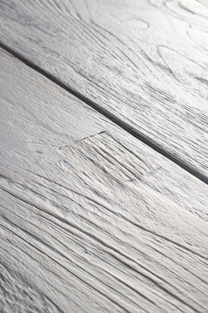Masa de gradina / terasa din lemn de tec reciclat si metal, Donald Alb, Ø150xH78 cm (8)