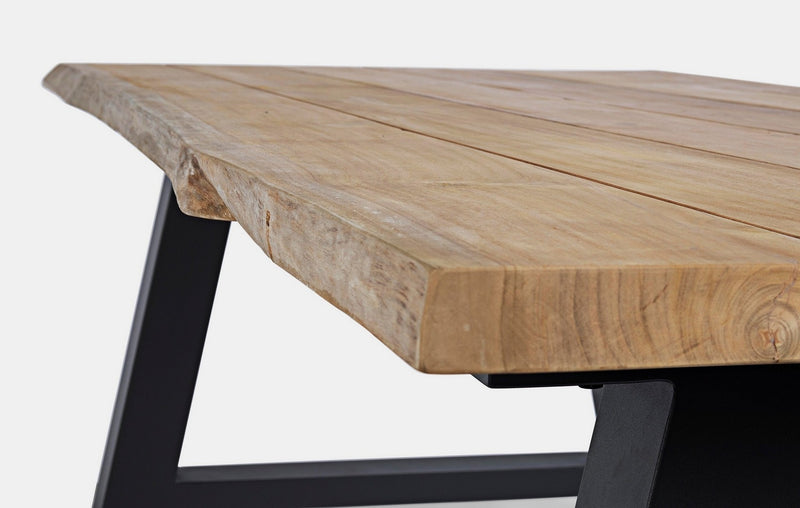Masa de gradina / terasa din lemn de tec si metal, Rolland Natural / Negru, L240xl100xH77 cm (6)