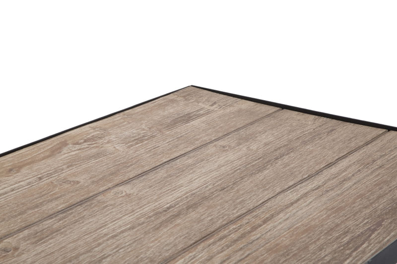 Masa din lemn de brad si metal, cu suport reviste Simply V Natural / Negru, L120xl43xH62,5 cm (5)