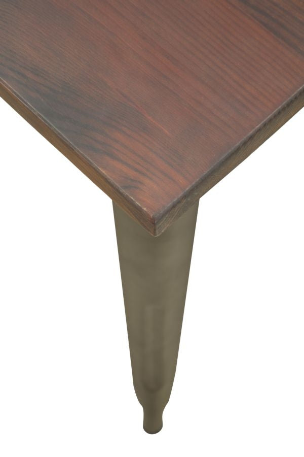 Masa din lemn de pin si metal Harlem Nuc, L140xl80xH75 cm (6)