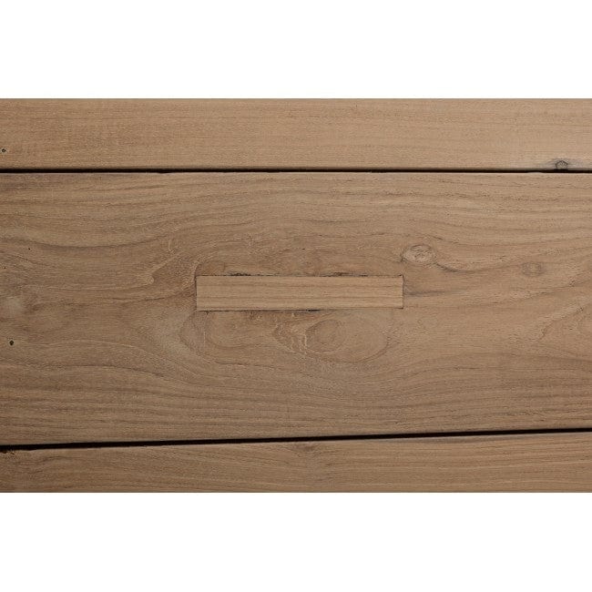 Masa din lemn de tec reciclat si metal Coleman Natural / Alb, L220xl100xH76 cm (5)