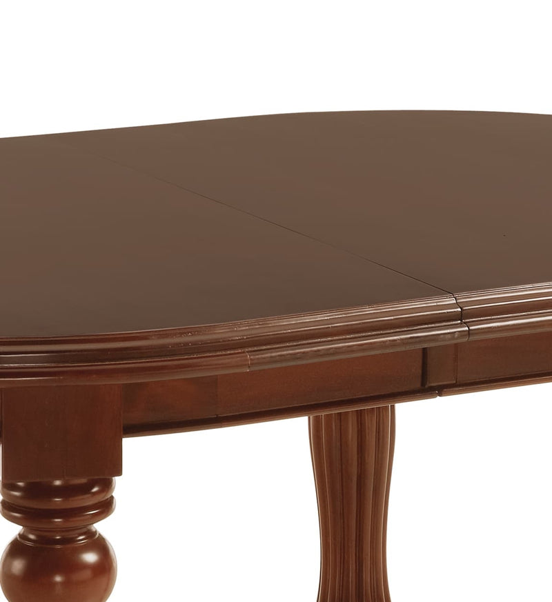 Masa din lemn extensibila cu rotile, Vintage Oval Nuc, L160-240xl110xH80 cm (5)