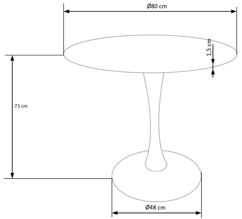 Masa rotunda din MDF si metal, Denvoris Alb, Ø80xH73 cm (10)
