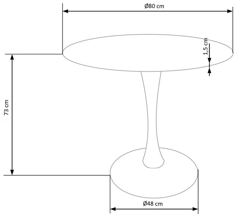 Masa rotunda din MDF si metal, Stephan Stejar Auriu / Alb, Ø80xH73 cm (6)