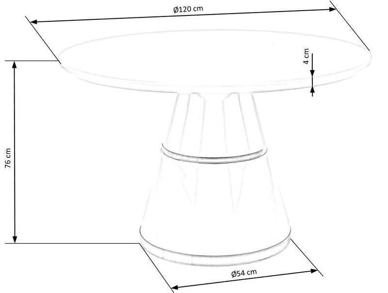 Masa rotunda din MDF si metal, Veena Alb / Auriu, Ø120xH76 cm (7)