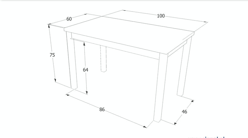 Masa din pal si MDF, Adamaris Stejar / Alb, L100xl60xH75 cm (2)