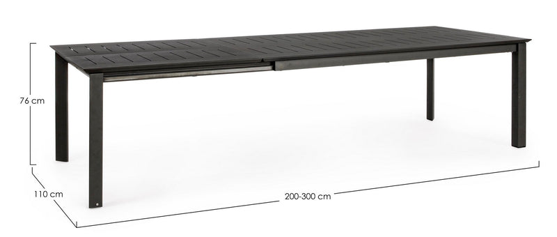 Masa extensibila de gradina / terasa din metal, Konnor Large Antracit, L200-300xl110xH76 cm (7)