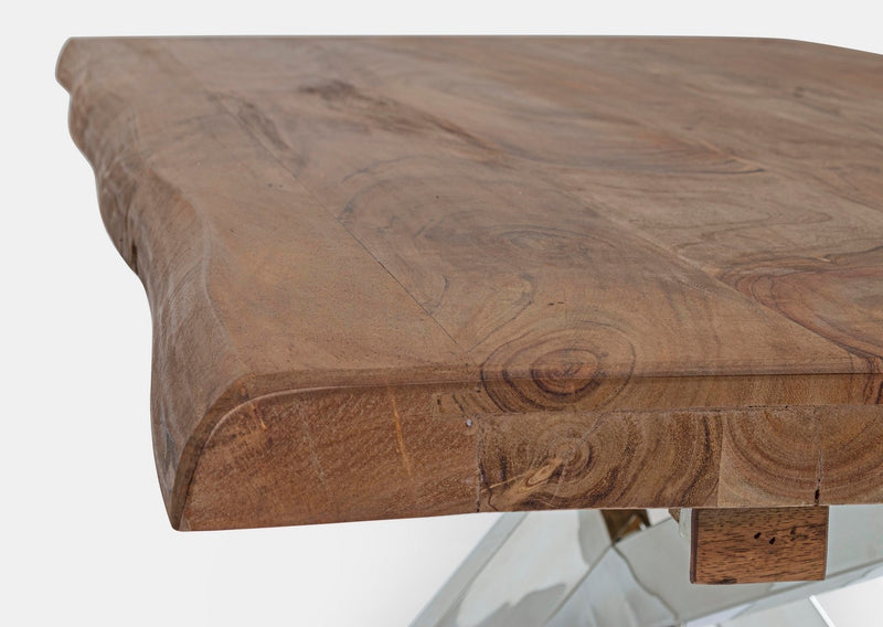 Masa extensibila din lemn de salcam si metal Arkansas Natural / Crom, L180-260xl90xH77 cm (6)