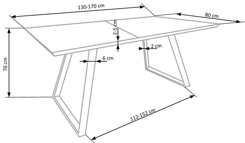 Masa extensibila din MDF si metal Trevani Stejar Sonoma, L130-170xl80xH76 cm (4)