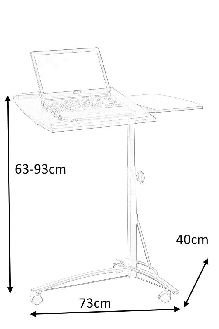 Masa pentru laptop din MDF si metal, cu inaltime reglabila, Ben-14 Negru, L73xl40xH63-93 cm (1)