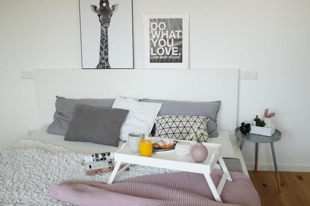 Zeller Masuta pliabila servire pat, MDF White, L56,5xl35,5xH27 cm