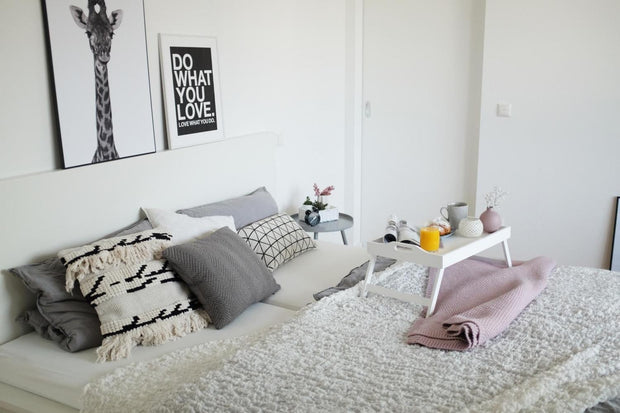 Masuta pliabila servire pat, MDF White, L56,5xl35,5xH27 cm (4)