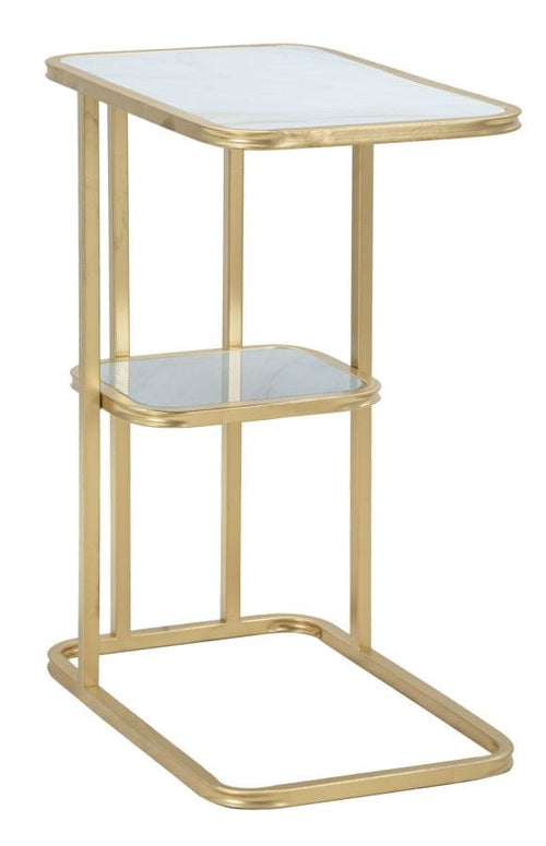 Mauro Ferretti Masuta suport telefon din metal si sticla, Levels Multicolor / Auriu, L46xl30xH60 cm