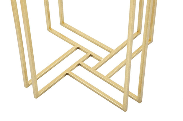 Masuta suport telefon din metal si sticla, Ligles Auriu, Ø40xH80 cm (4)