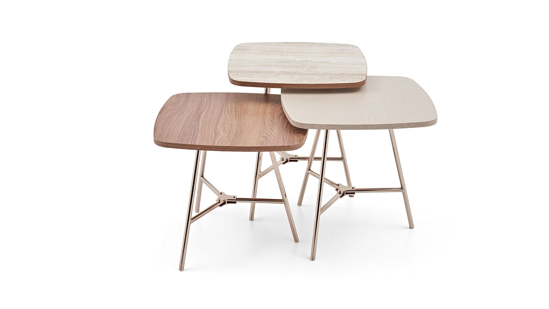 Dogtas Masuta suport telefon, din pal si metal, Brita Big Crem / Alama, L50,1xl50,1xH53,8 cm