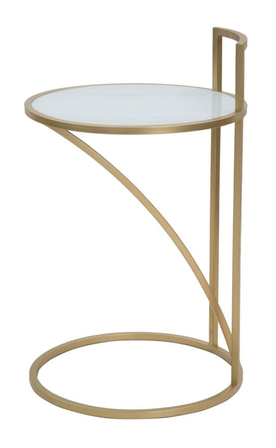 Mauro Ferretti Masuta suport telefon din sticla, MDF si metal Glam Sofy Multicolor / Auriu, Ø38xH61 cm