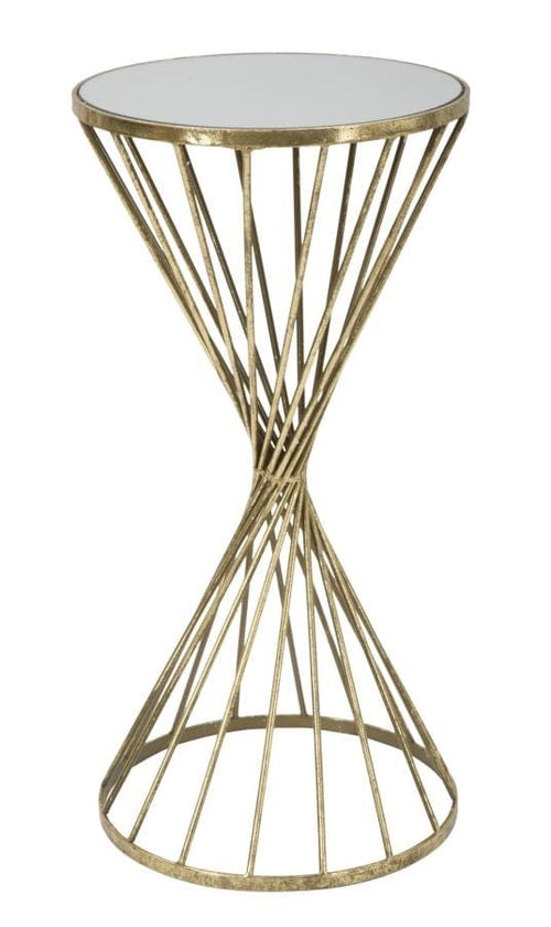 Mauro Ferretti Masuta suport telefon din sticla, MDF si metal Hypnos Auriu, Ø35xH70 cm