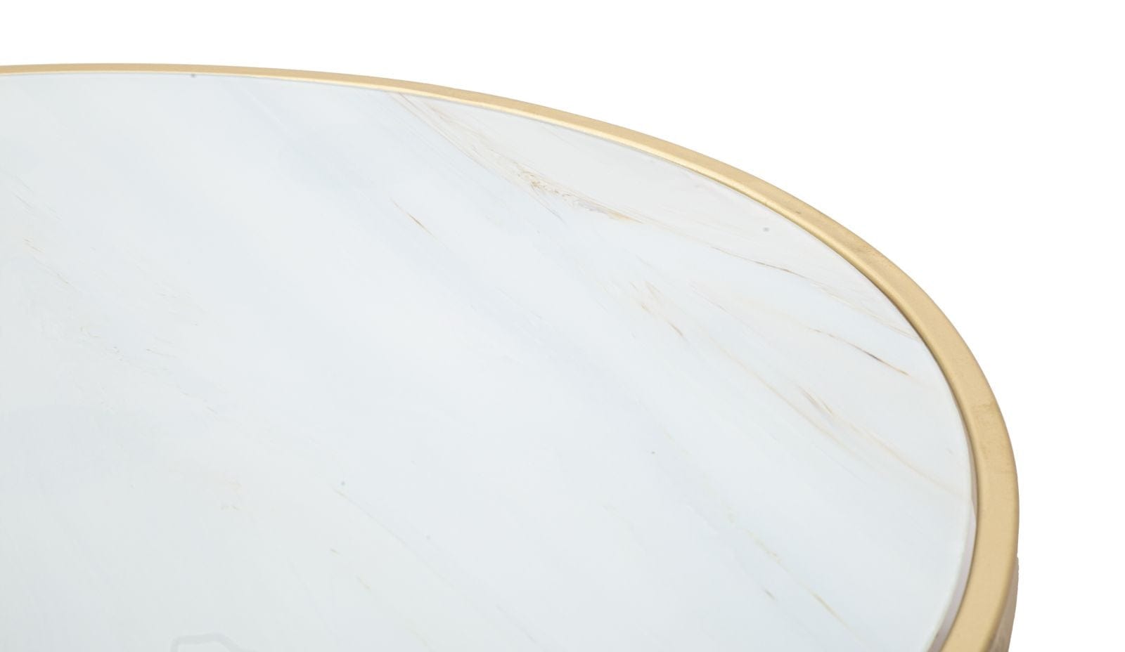 Mauro Ferretti Masuta suport telefon din sticla, MDF si metal Ring Double Marmura / Auriu, Ø55xH60 cm