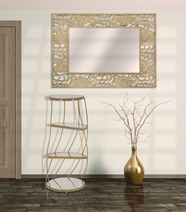 Mauro Ferretti Masuta suport telefon din sticla, MDF si metal Twisty Glam Auriu, Ø38xH86 cm